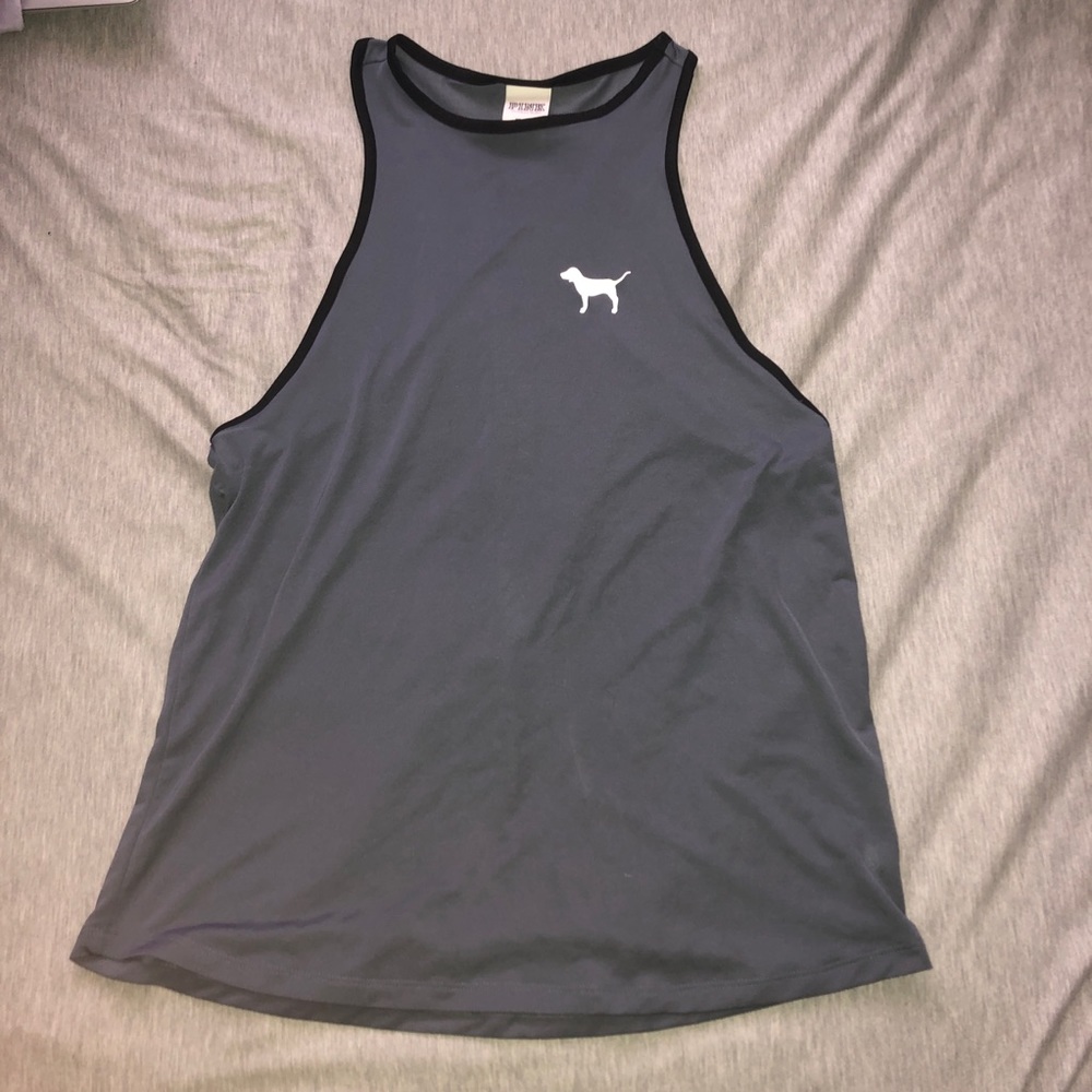 PINK slate grey work out tank top